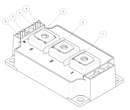 Schematic - Wolfspeed 1700V BM SiC Half-Bridge Modules